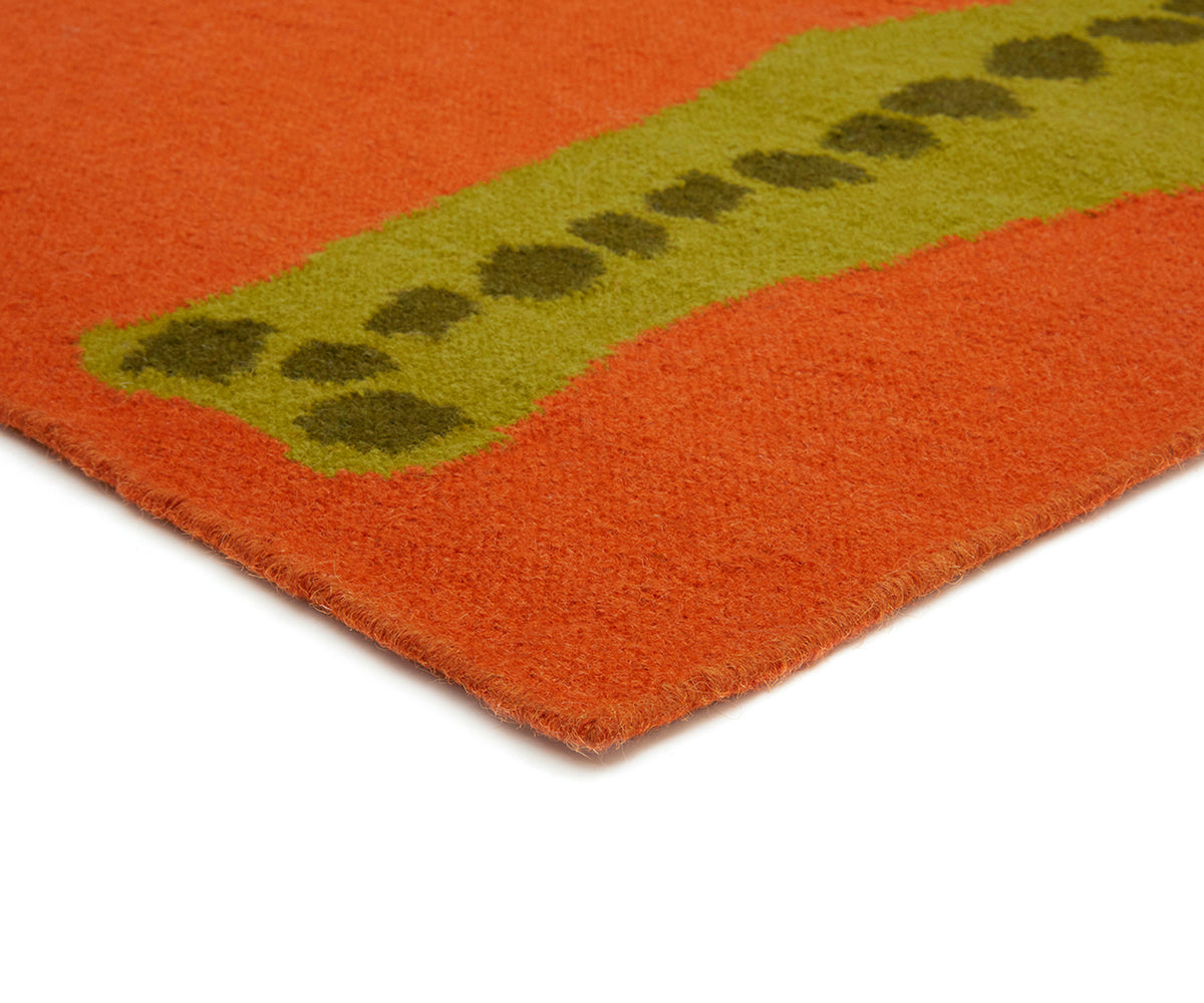 Cold Picnic | Crocodile Flatweave Rug - Tomato