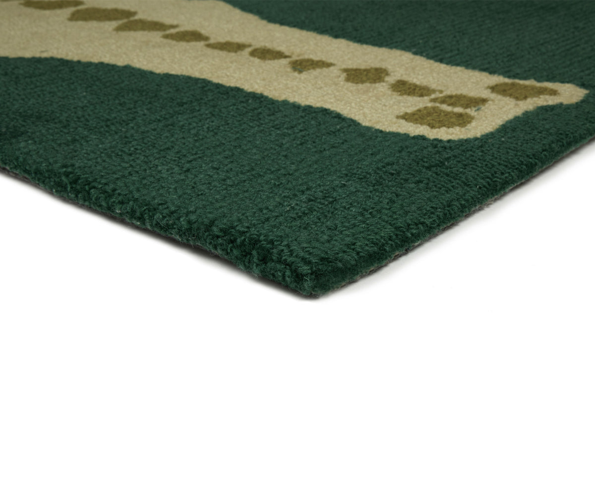 Cold Picnic | Wool Nylon Crocodile Runner - Dark Emerald