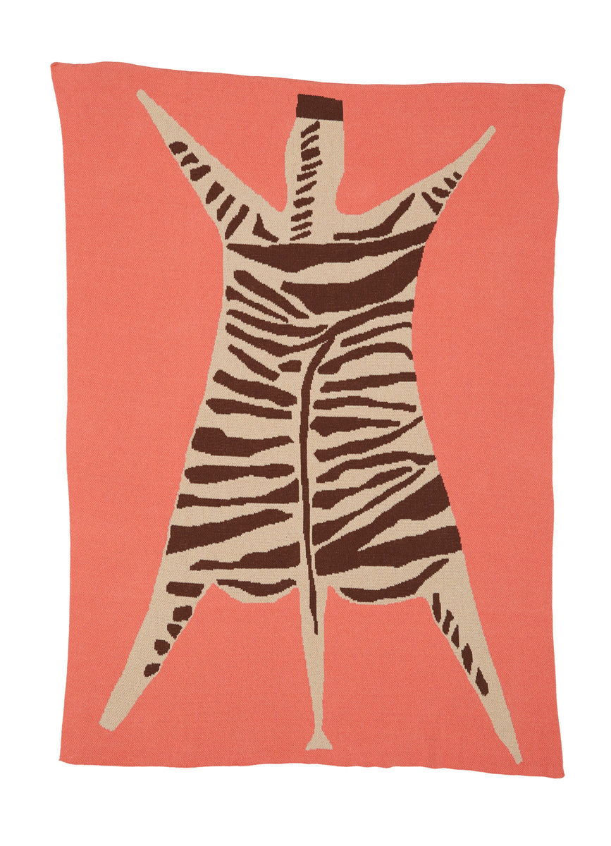 新しいエルメス 【新品】Cold Picnic blanket zebra-knit 布団