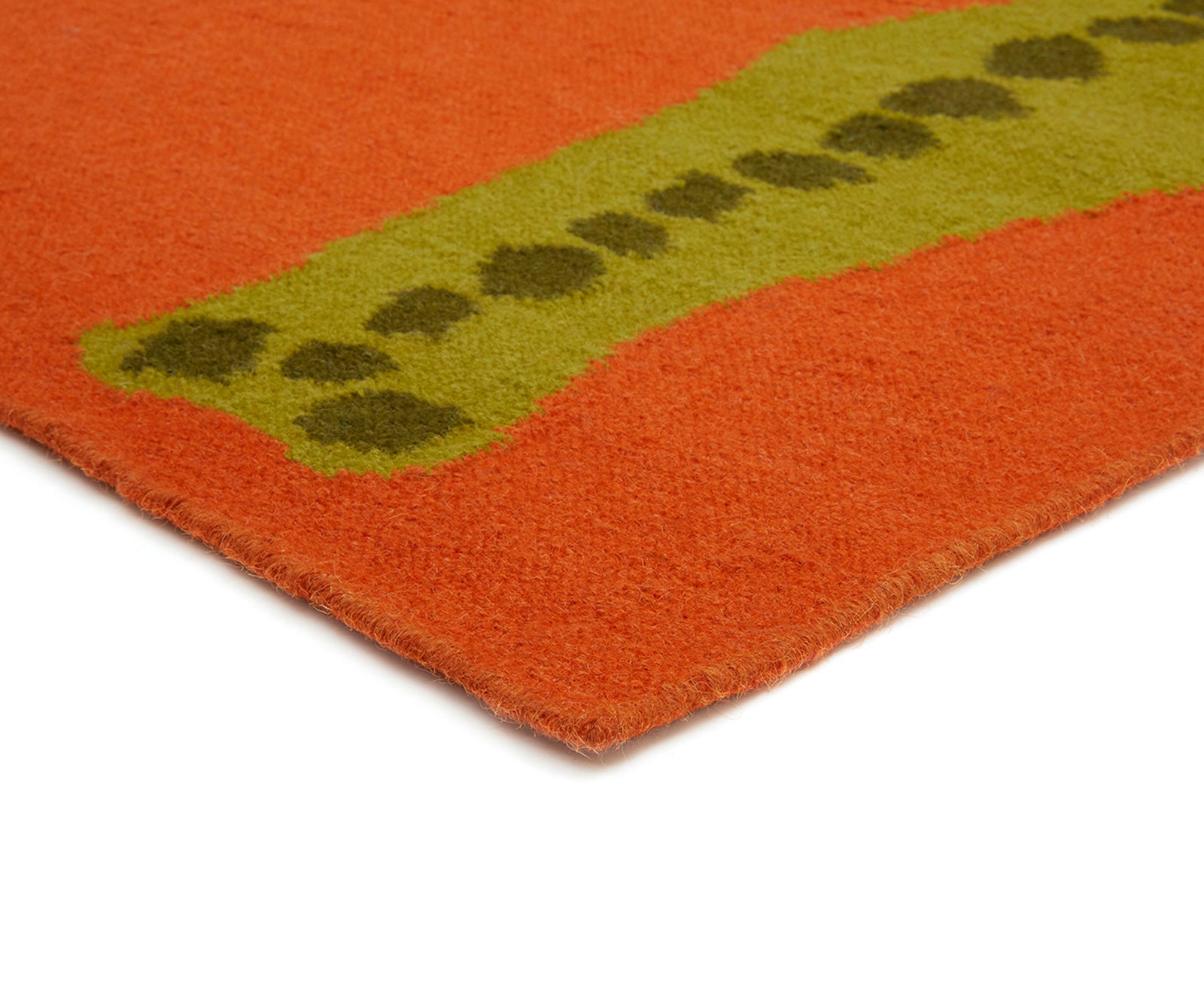 Wool Flat Weave Crocodile Runner - Tomato