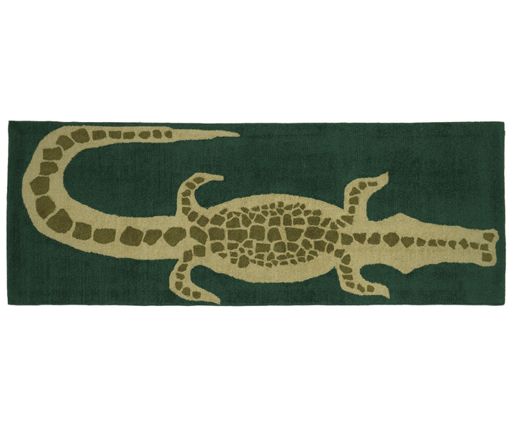 Wool Nylon Crocodile Runner - Dark Emerald